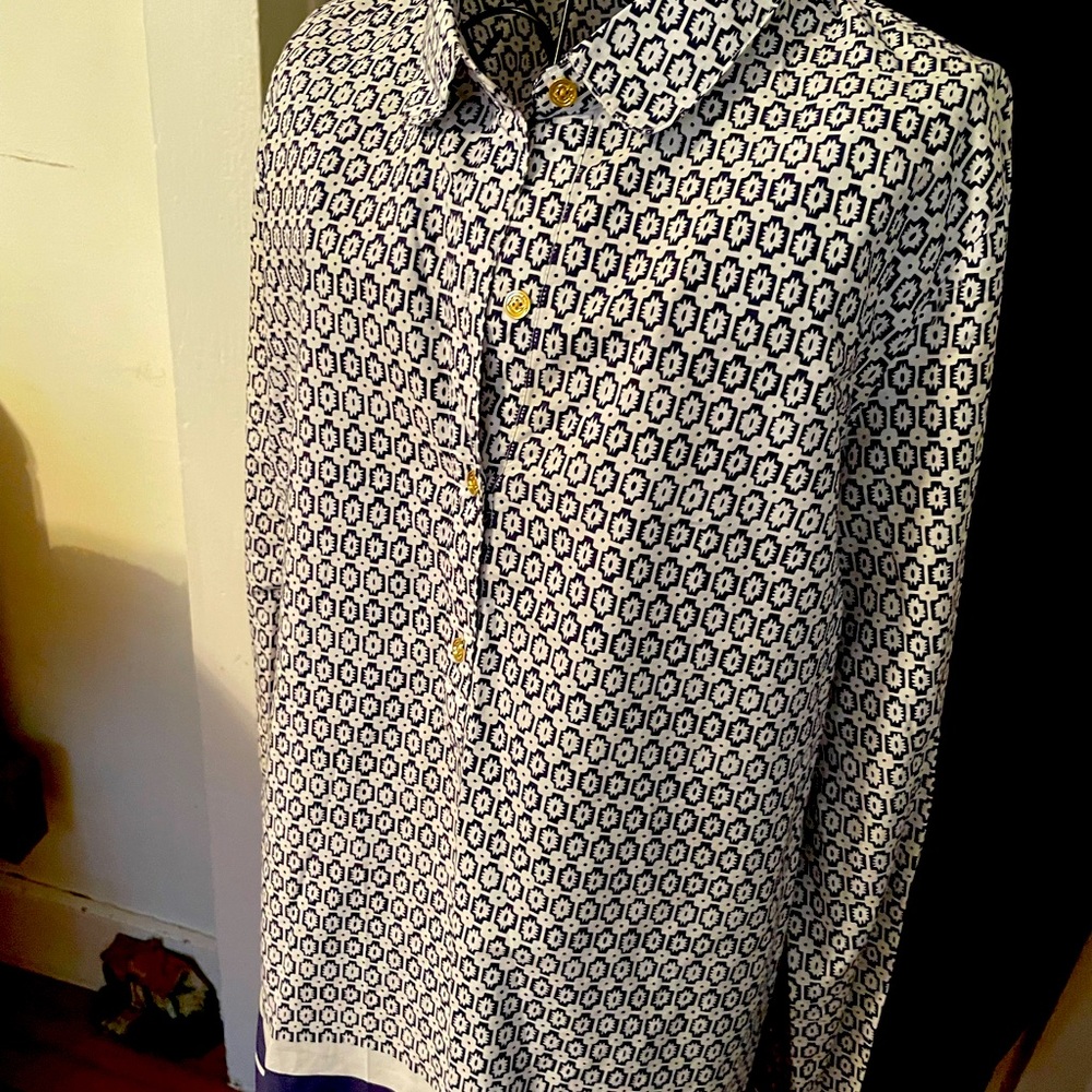 Navy and white tunic